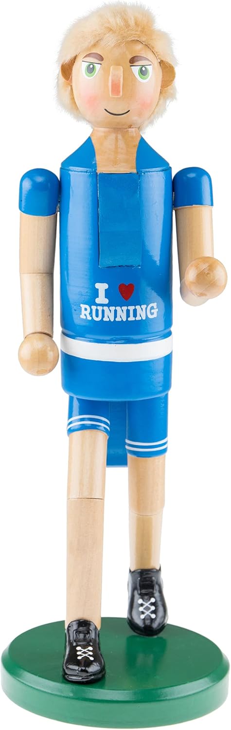 Nutcrackers - Clever Creations Boy Runner 14 Inch Traditional Wooden Nutcracker, Festive Christmas Décor for Shelves and Tables