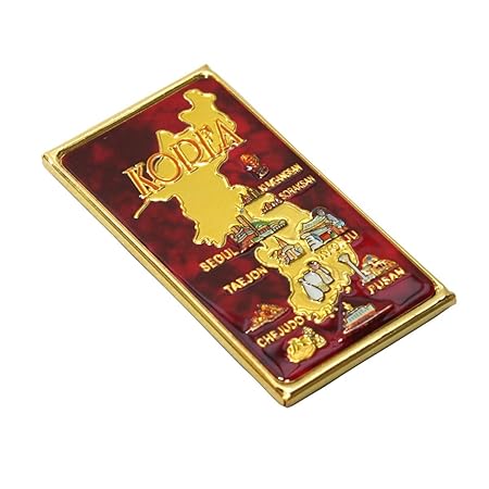 YJ Art Corea mapa nevera imán gira Corea Color Metal arte ...