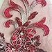 Shimmer Burgundy 3D Flower Lace Applique Crystal Sequined Embroidery Lace Patch Wedding Motif Sew on Dress Gown Costumes