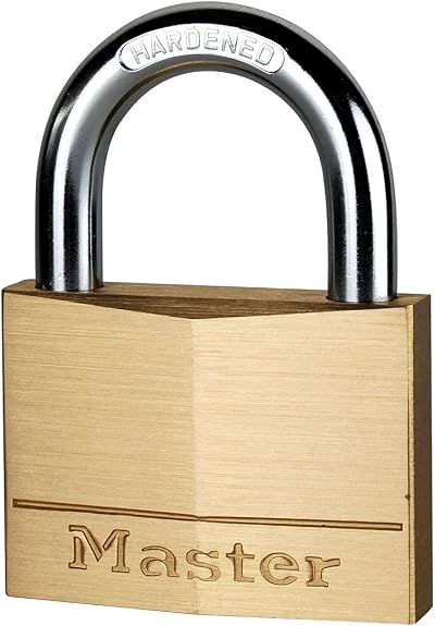 Master Lock 160EURD Brass Body Key Padlock 8.2 x 6 x 1.4 cm 2 Keys