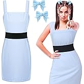 Croloose Women's Power Animated Costume Set Vest Dress Wide Cinch Black Belt Tank Dress for Halloween Party Character Cosplay