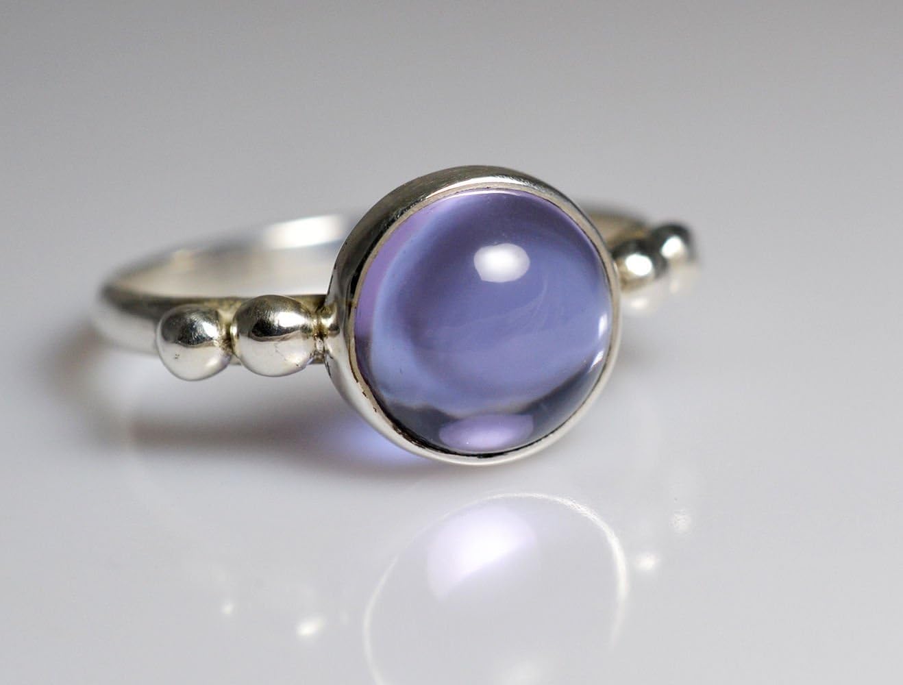 100% Color Change Lab Created Alexandrite 925 Solid Sterling Silver Ring Size F to Z UK