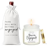 FBCCZEY Engagement Gifts for Couples Her Engagement Party Decorations Gift for Couple Wine Bag Scented Candles Set Pairs Well with Getting Engaged Gifts To Forever White Wine Bottle Bag
