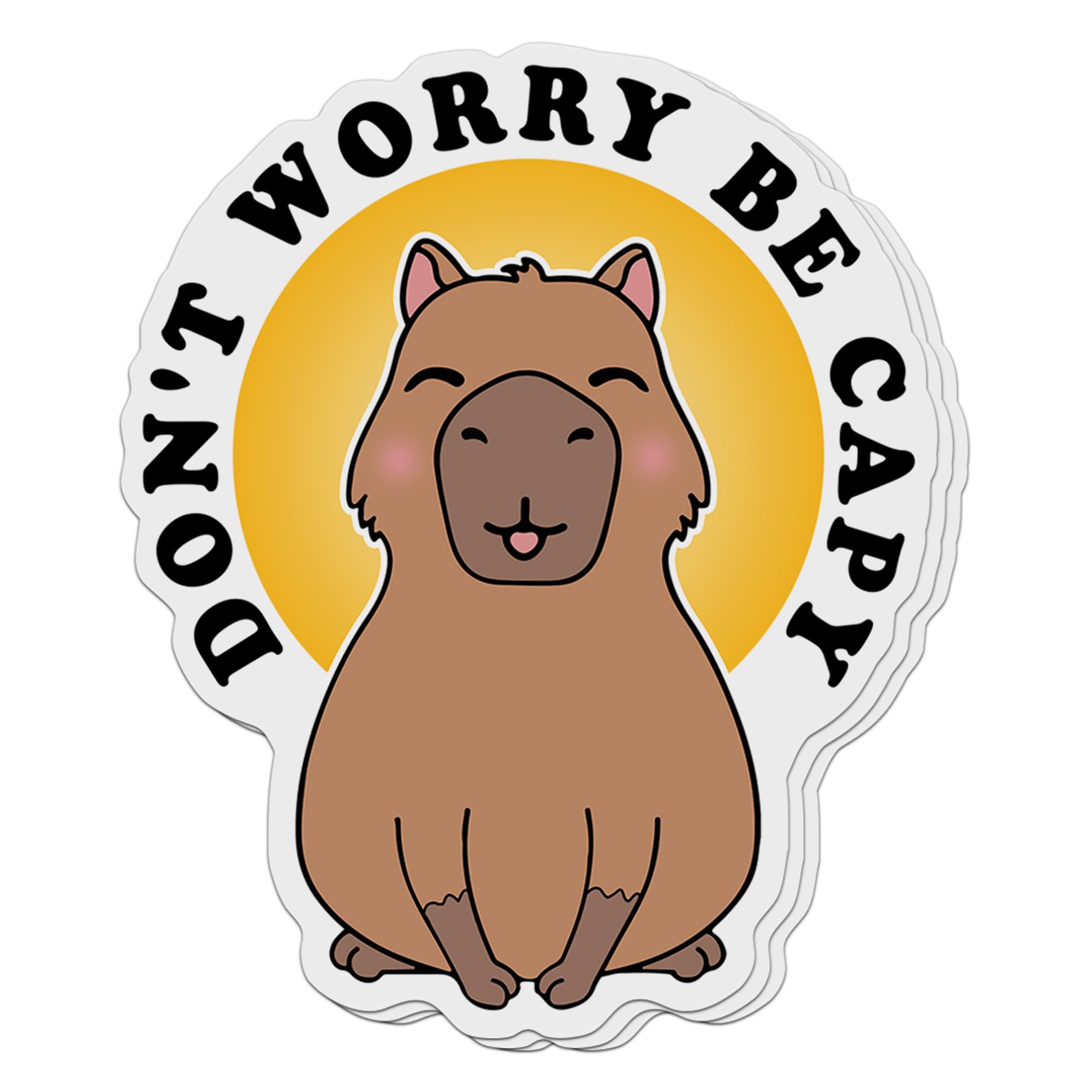 Photo 1 of (3 PCs) Capybara Don't Worry Be Capy Waterproof Vinyl Stickers 3 Inches