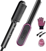 TYMO Hair Straightener Brush UK 2-in-1 Anti-Scald 5 Temp 130-210C Black
