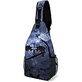 Dragon Sling Bag Gothic Sling Backpack Crossbody Bag for Men Women Casual Shoulder Daypack Anti Theft Purse Crossbody Fanny Pack Travel Hiking Lightweight Gym
