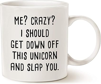 Tasse De Cafe Licorne Drole De Citation Cadeaux De Noel Moi Fou Je Devrais Descendre De Cette Licorne Et Slap Vous Meilleurs Cadeaux Tasse Blanc Amazon Fr Cuisine Maison