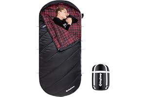 KingCamp Sleeping Bag for Adults, Cold Weather & Warm Extra Wide Big & Tall XL Portable Waterproof Flannel Sleeping Bags, Essentials Gear Accessories for Camping Backpacking Hiking Indoor & Outdoor