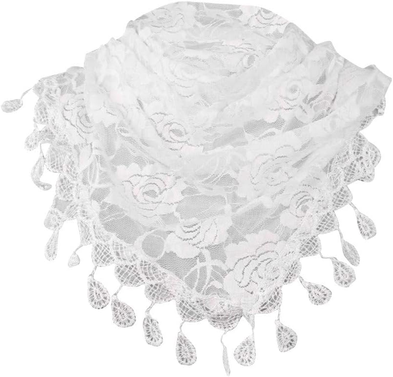 Clearance Sale!Women Clearance Lace Tassel Rose Floral Hollow Scarf Shawl Lady Wraps Scarves