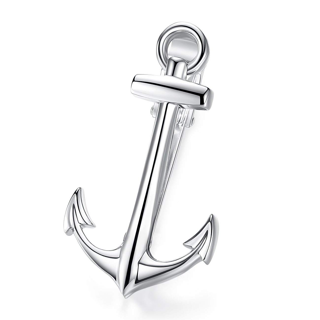 HONEY BEAR 1.57" Mens Boys Novety Nautical Anchor Skinny Tie Clip Bar for Narrow Tie Gift 4cm