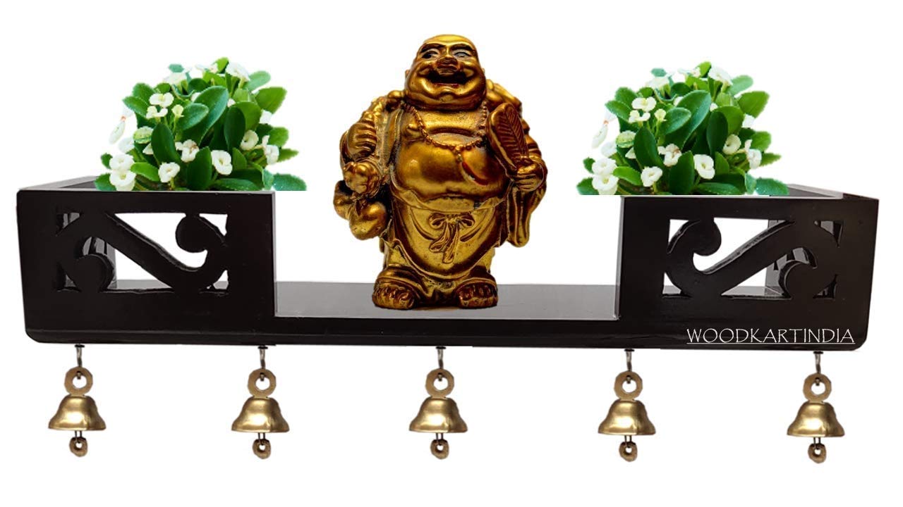 Woodkartindia Wooden Wall Shelf Temple Shelf, Temple for Statue,Office