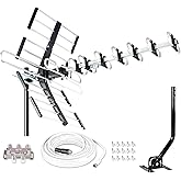 Five Star Antena HDTV para exteriores de hasta 200 millas de largo alcance, antena de TV de montaje en ático o techo, antena 