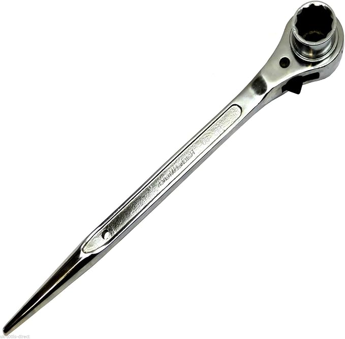 Scaffold Spanner/Ratchet Podger Spanner/Steel Erect Spanner 24mm x 30mm Chrome Finish Amazon.co