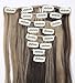 8PCS 24-26 inches Highlight Straight Wavy Curly Full Head Clip In Hair Extensions 18Clips Women Lady Hairpiece (24