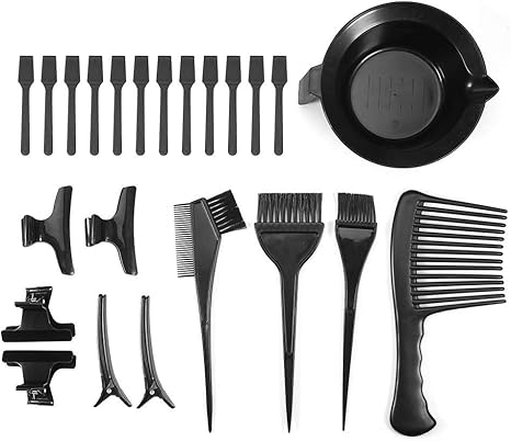 Hair Dye Kit 23pcs Hair Coloring Mixing Bowl Hair Dye Comb Brushes Clips Spatulas Hair Coloring Tools Amazon Ca Beauty