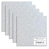 Silver Glitter Vinyl Adhesive Sheets 12