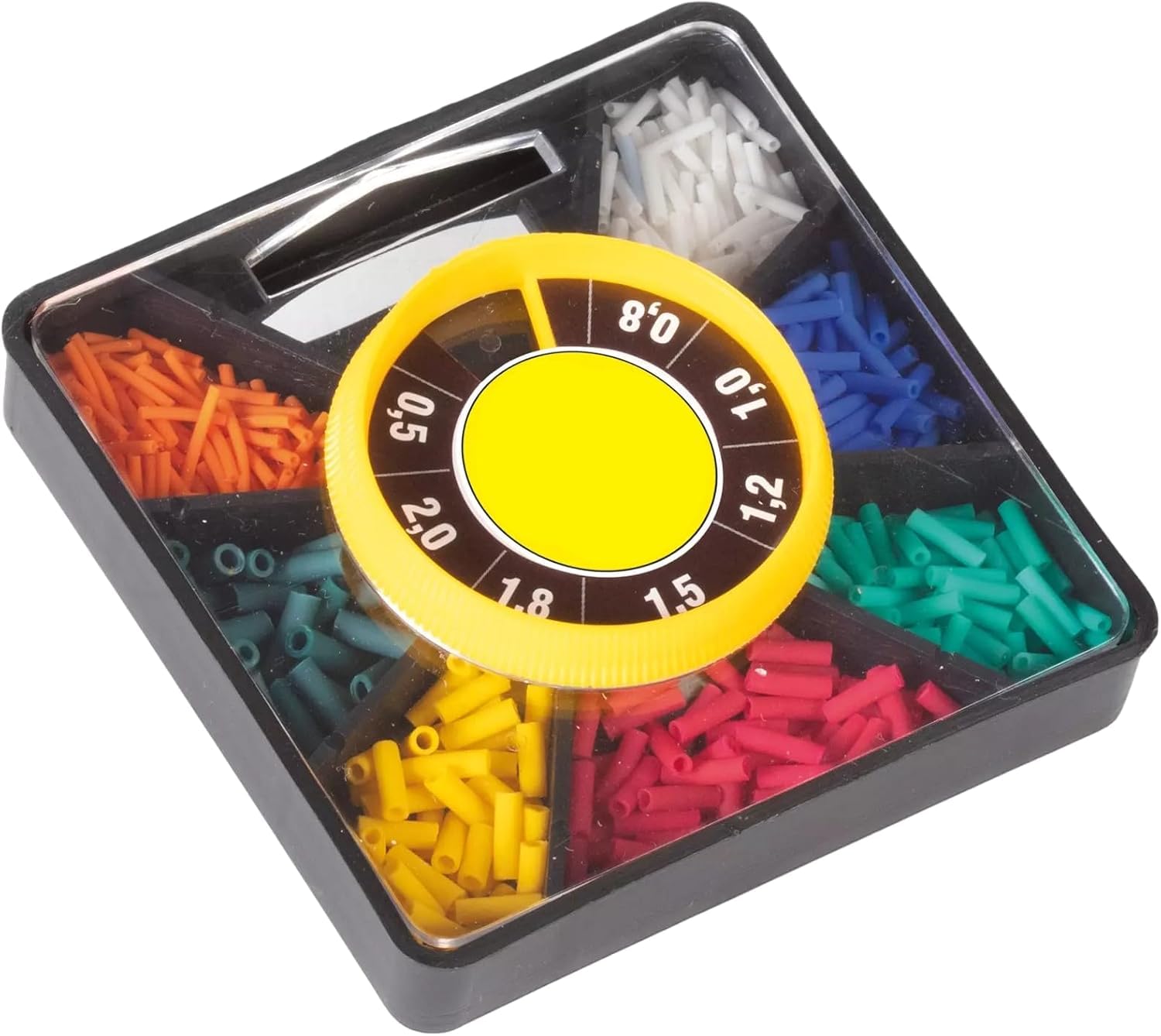 blntackle76 Set of Rubber Float Rings Dispenser Box 7 Assorted Compartments 0.5 to 2.0 mm + Free Petri Heil! Sticker