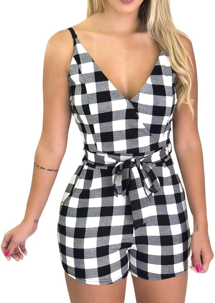 women's plaid jumpsuit