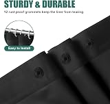 URAQT Shower Curtain PEVA 180x180cm Anti Mould Black 12 Hooks view 7