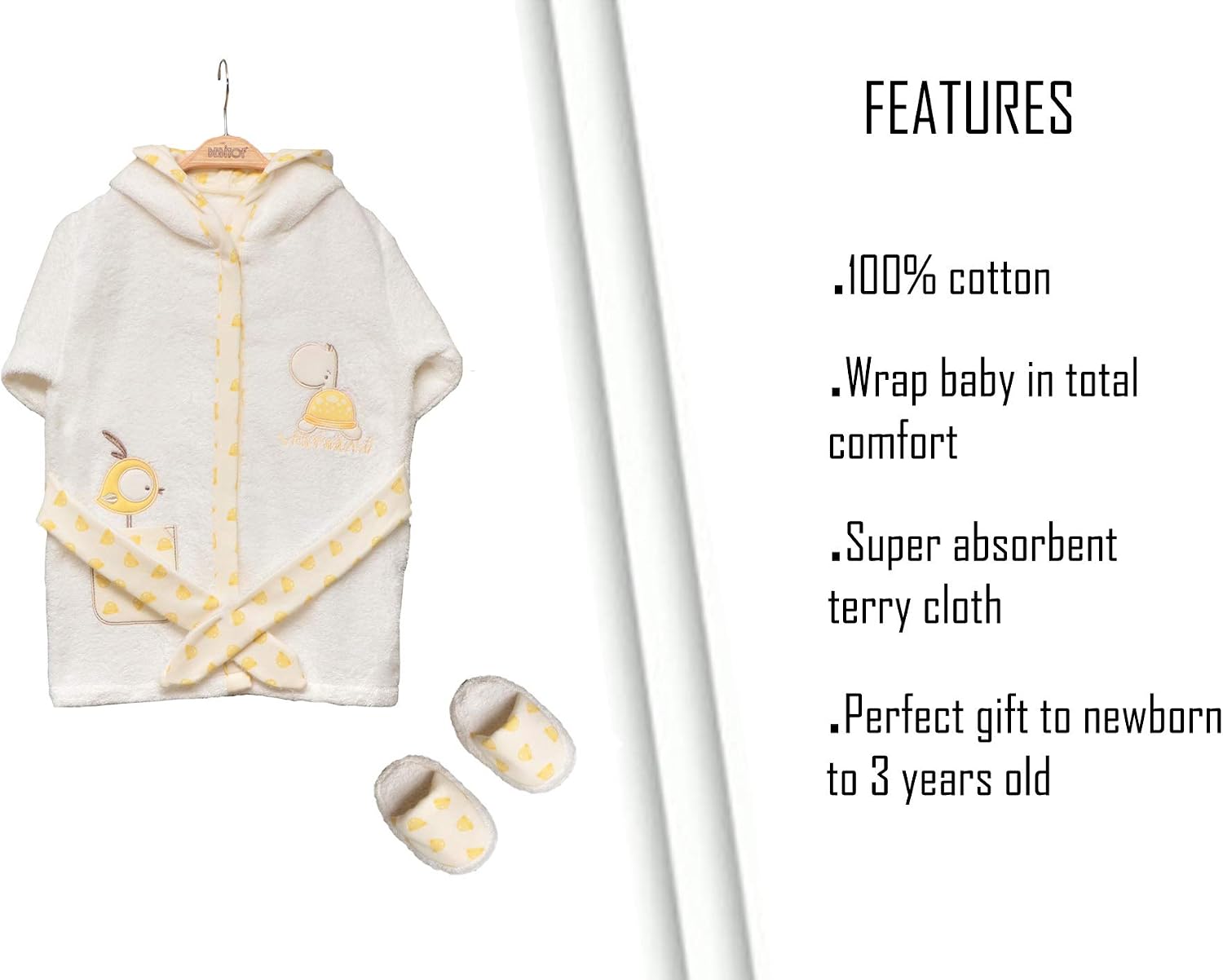 Baby Gifts Baby Boy Girl Unisex for 0-3 Years. 4 Piece Baby Bath Gift Set: Baby Hooded Towel - Image 5