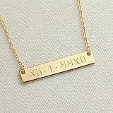 A SAME DAY SHIPPING before 3 PM EST Roman Numerals Wedding Date Necklace Engraving Special date Personalized Christmas gift Wedding Gift special date - 4N-RN