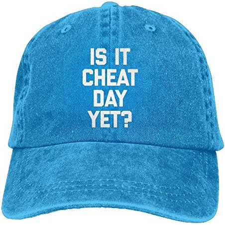 Wfojpogop Unisex is It Cheat Day Yet Washed Hat RoyalBlue