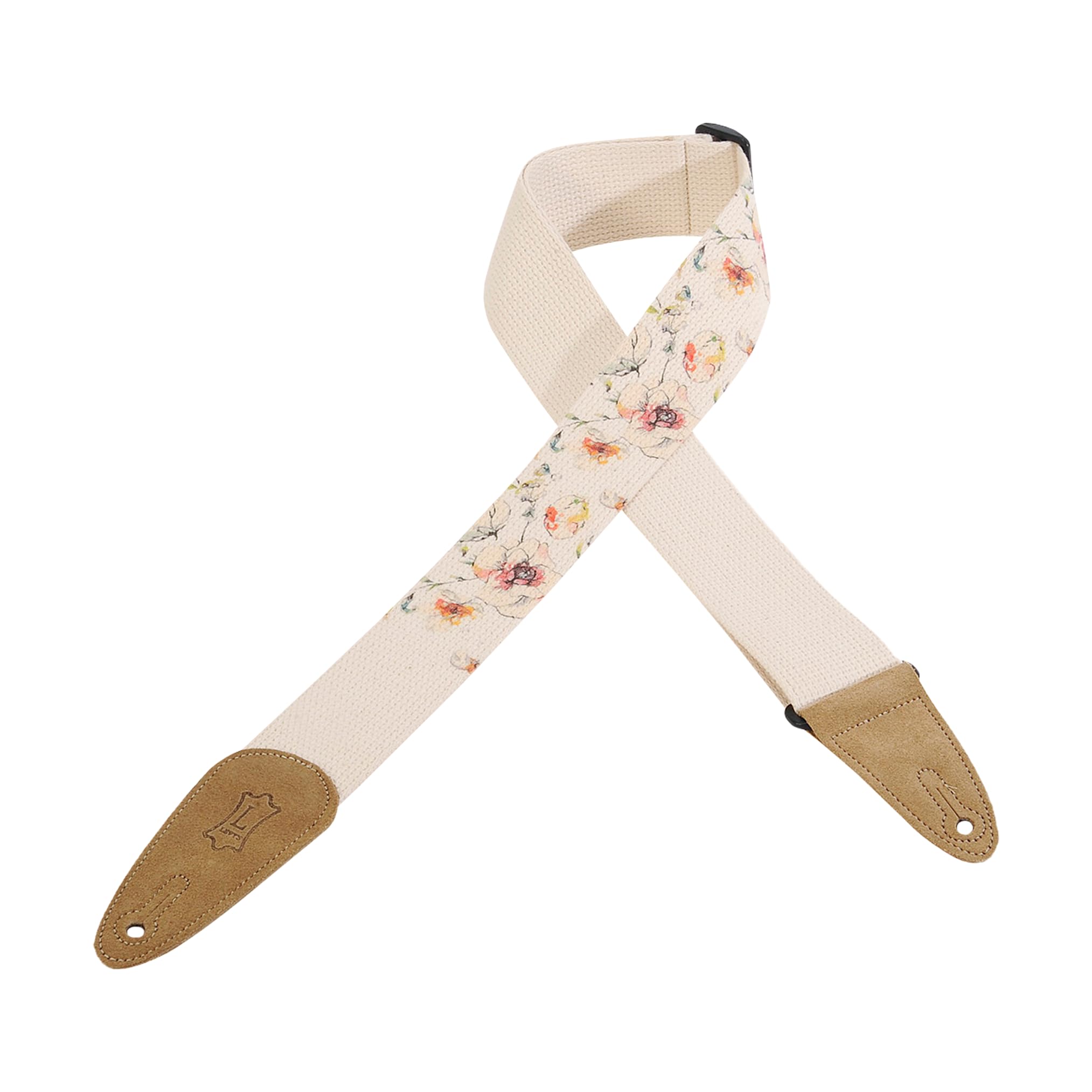 Levy's Leathers 2" Cotton Guitar Strap with Decorative Print and Suede Ends. Tri-glide adjustable to 65" (MC8U-005)