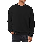 JMIERR Mens Crewneck Sweatshirt Casual Long Sleeve Texture Pullover Shirt for Men