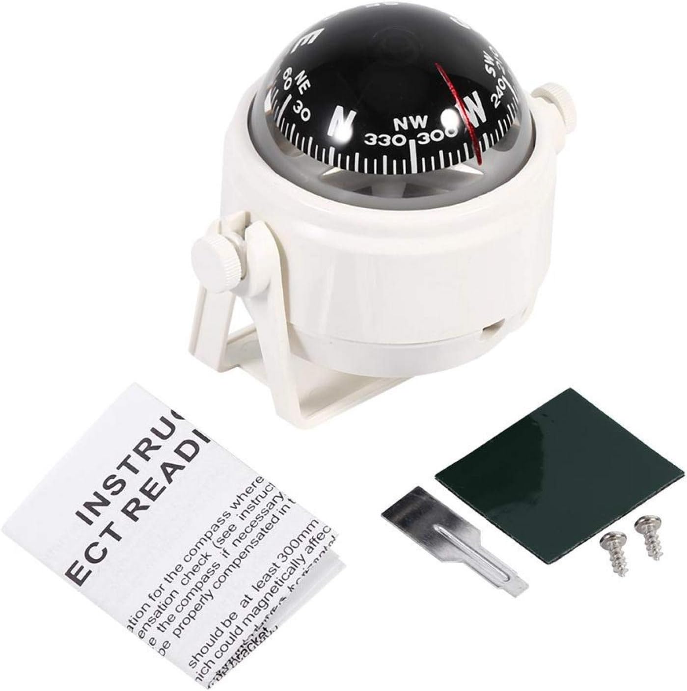 Multi-purpose Compass for Car Dashboard, Marine Compass for Boats Dash Mount for Boat Caravan Truck(white): Automotive