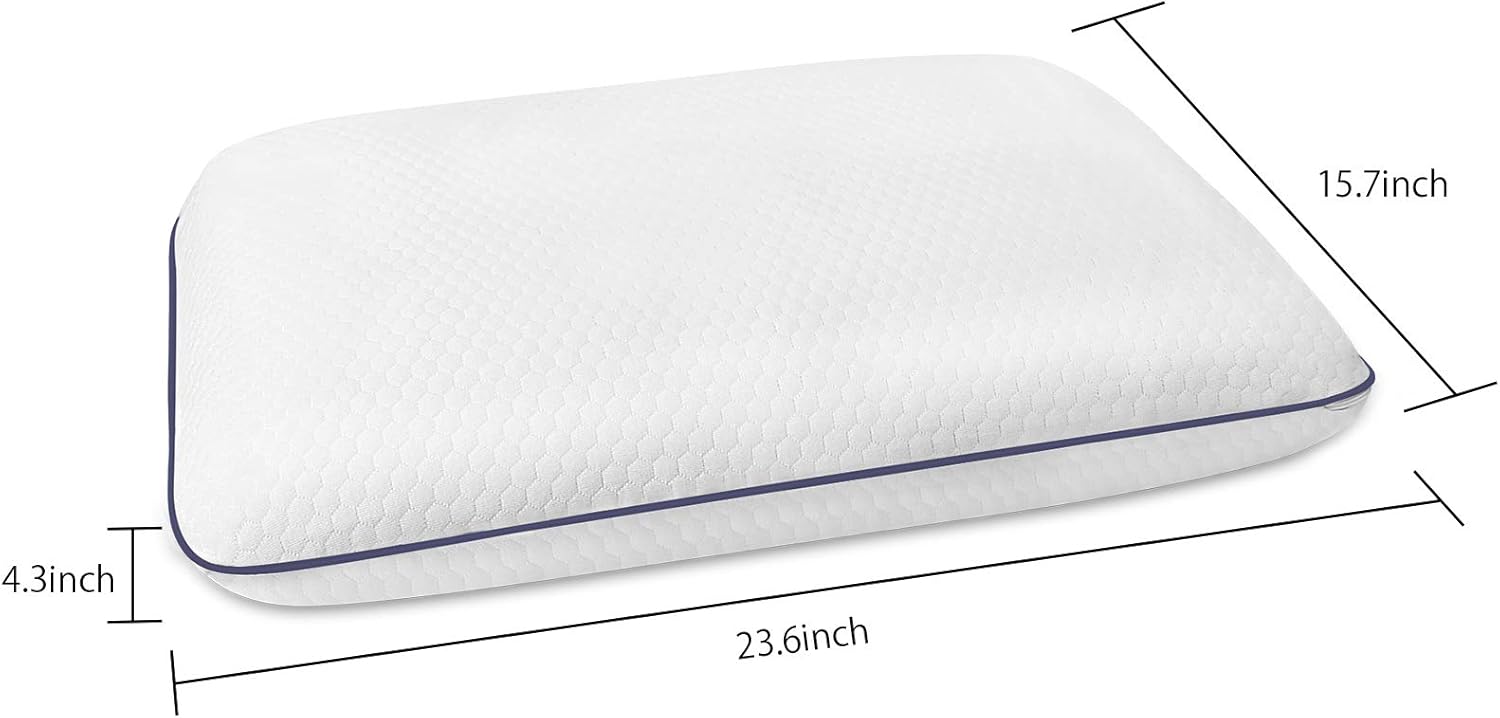 Memory Foam Pillow, Ventilated Pillow for for Side, Back and Stomach Sleep. Machine Washable Pillow Cover Standard Size Pillows for Sleeping: Kitchen & Dining