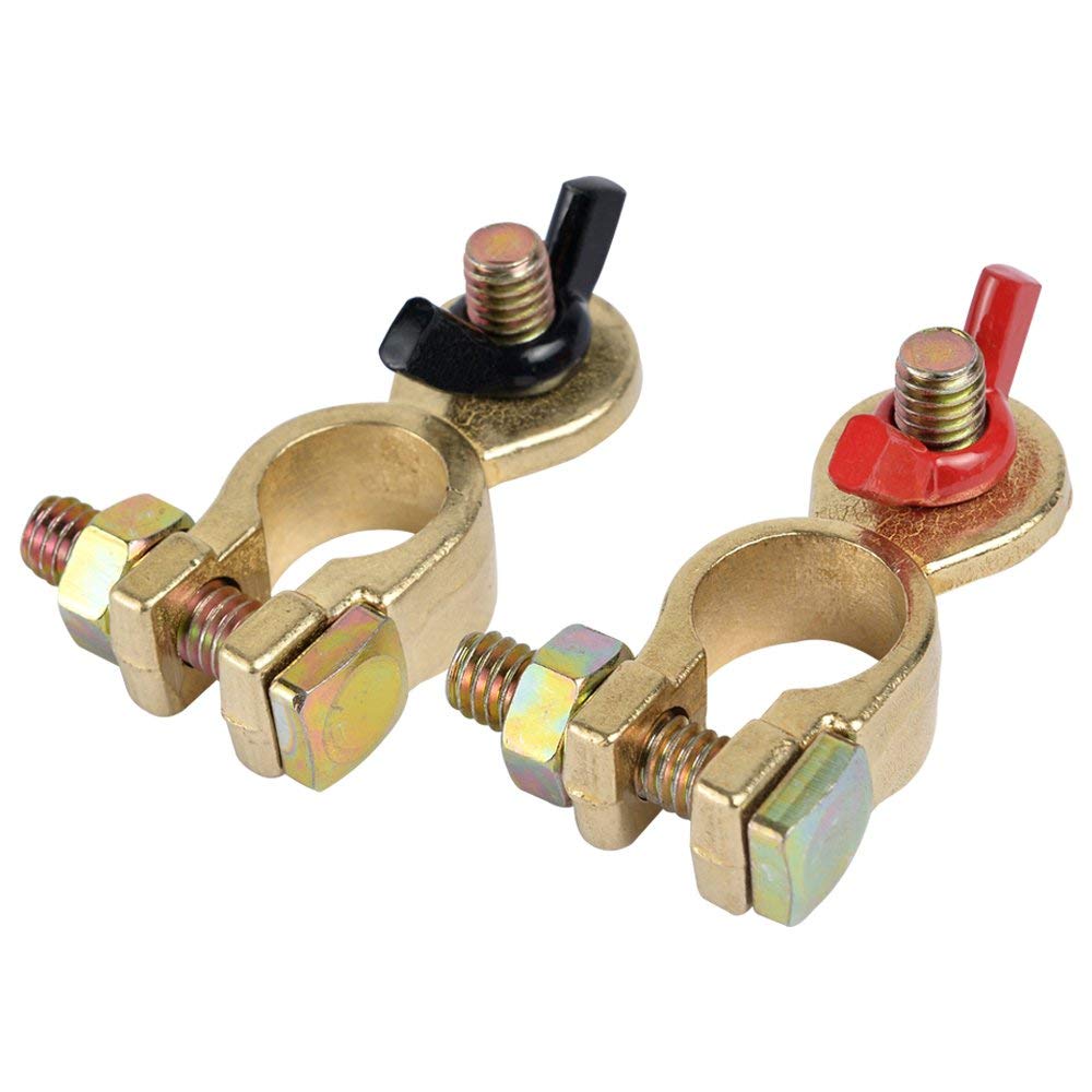 GTIWUNG 1 Pair Battery Quick Release Connectors with Wing Nut, Quick Disconnect Terminals, 12V/24V Battery Terminals Clamps Boat/Truck/Car/Van