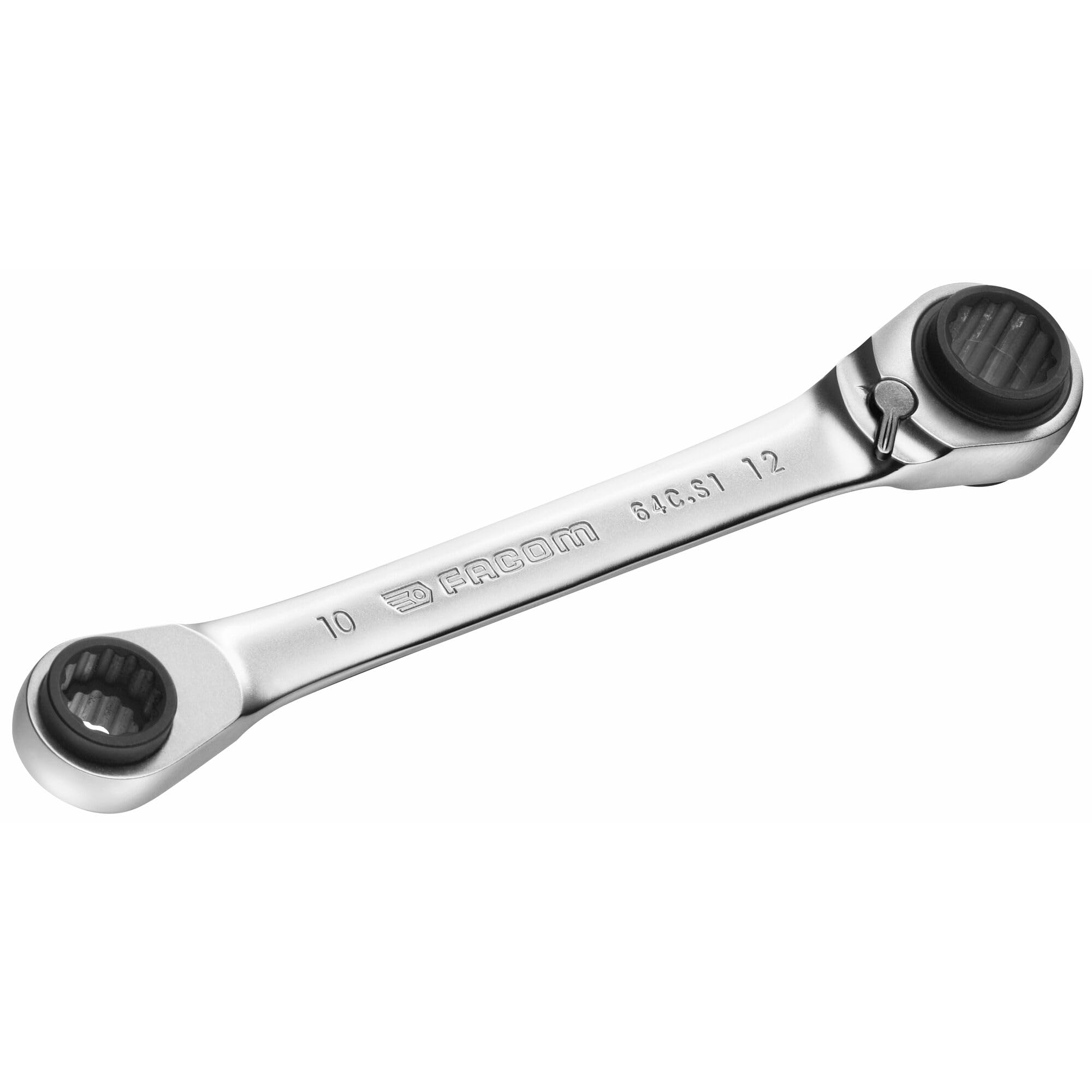 FACOM - Multi-Aperture Straight Polygonal Ratchet Wrench - 64C.S1 - Silver