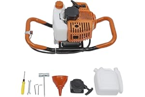 DOONARCES 52CC Post Hole Digger, 2-Stroke Gas Powered Earth Auger Borer Heavy Duty Petrol Auger Post Hole Digger for Fence Railing Ground Drill Garden Plant, Orange (52cc Engine Only)