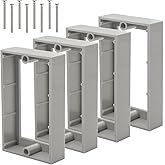 XGGYA Single Gang Receptacle Outlet Box Extenders 3/4",with 8 Screws,Outlet Extender Box for Electric Box and Electric Outlet Switches, Gray (Pack of 4)