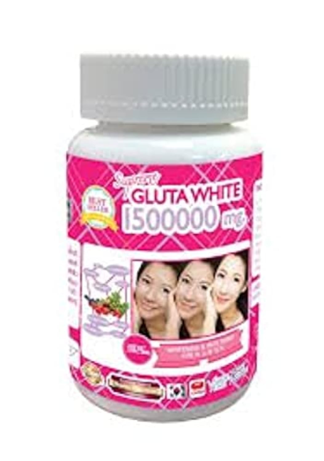 1 Bottle X 30 Softgels Supreme Gluta White 1500000mg. Super Whitening Glutathione Anti - Aging. (Supreme Whitening Skin Boost up Collagen Remove Dark Spot and Scar Tighten Pore Healthy Skin and Hair) 1 Bottle X 30 Softgels Supreme Gluta White 1500000mg. Super Whitening Glutathione Anti - Aging. (Supreme Whitening Skin Boost up Collagen Remove Dark Spot and Scar Tighten Pore Healthy Skin and Hair)