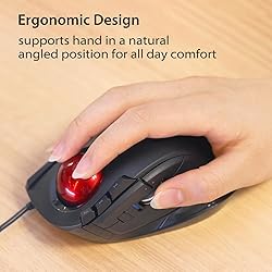 ELECOM DEFT Trackball Mouse, Wired, Finger