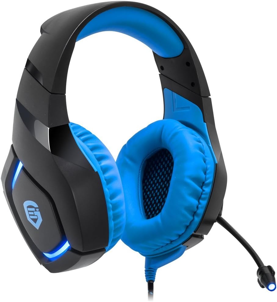 EMPIRE GAMING H1100 – Gaming Headset for PC flexible microphone and earphones with Blue LED backlight. USB compatible PC and PS4/XBOX ONE consoles*