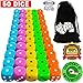 Vivorr Premium Dice Set of 50 Pieces, 5 Colors, 10 of Each Color, 16mm, D6, c/w Velvet Carry Bag/Pouch, Perfect for: Tenzi, Farkle, Yahtzee, Bunco, Board Games, Casino or Teaching Math. Ideal Gift.