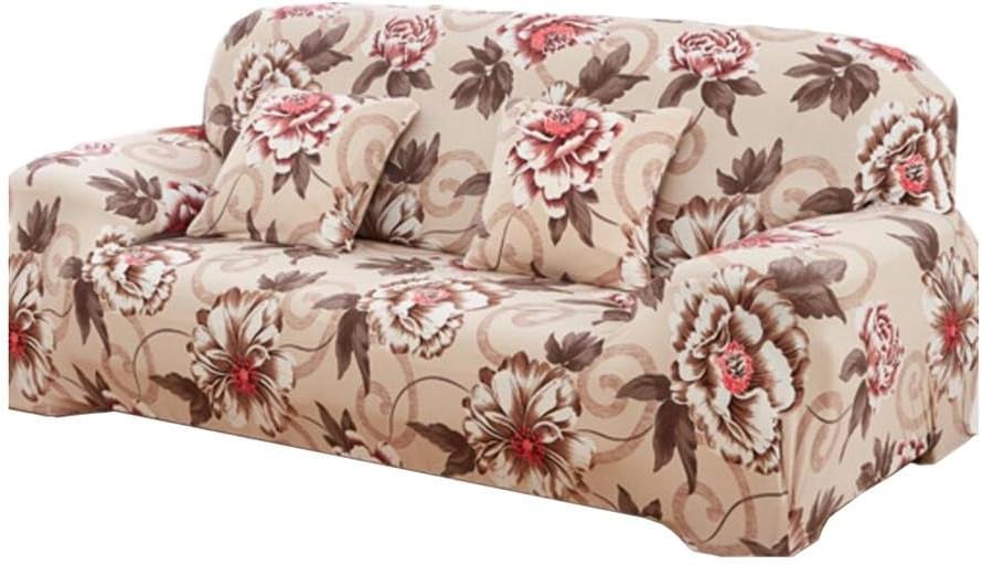 TINE HOME CURTAINS Elastic Sofa Cover Printed Stripe Slipcover Tight Wrap All-inclusive Corner Sofa Cover Stretch Furniture Covers 1/2/3 seater, 002, 2 seater:145-185cm
