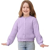 Girls' Cardigan with Button Loose Long Sleeve Shrug Sweaters Cropped Uniforms Kids Knit Sweater Outerwear