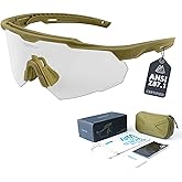 VOZAPOW Shooting Glasses Anti Fog with High Definition Lenses, ANSI Z87.1 Certified Tactical Safety Glasses for Men Women