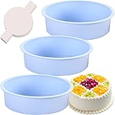 JMYDecor 8 Inch Round Cake Pans for Baking,3 Pack Silicone Cake Molds with 100 Pieces Parchment Paper, Nonstick Cake Molds for Smash Cakes, Layer Cakes, Cheese Caks, Chocolate Cakes