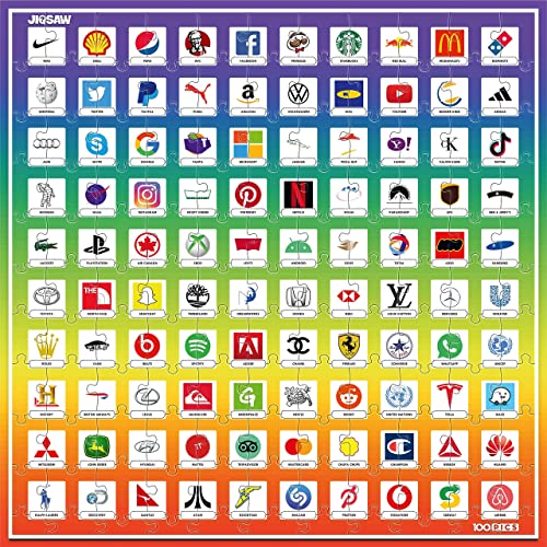 100 PICS Jigsaw Quiz Logos, 2Gamesin1, Jigsaw Puzzle + Quiz Game