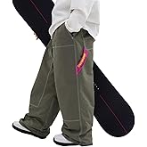 SNOWVERB Womens Mens Baggy 15K Waterproof Streetwear Snowboard Ski Pants Inner Thigh Vents Gaiters Loose Fit Pants