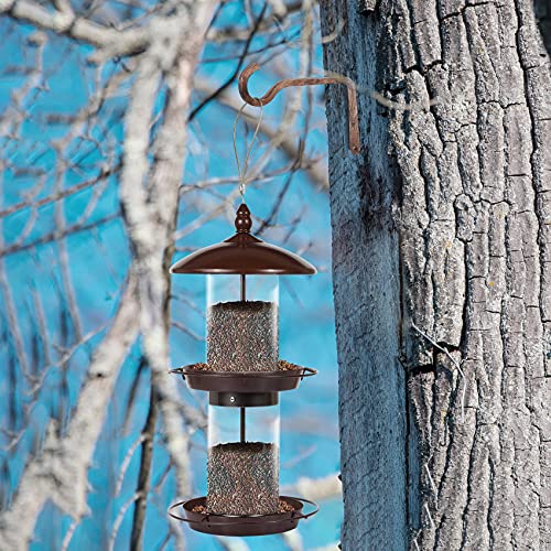 Jardim Outside Wild Bird feeders That Attach to Window Stand for Garden Yard Outdoor Hanging Decor(2 Tiers)