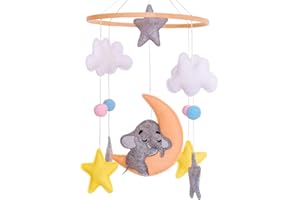 Vlokup Montessori Safari Baby Mobile, Black and White Baby Crib Mobile, Neutral Nursery Mobile Decoration for Pack N Play, for Baby Boy & Girl