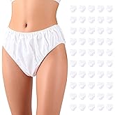 Rosvola Disposable Underwear, 50 Pcs Nonwoven Disposable Briefs Panties, Disposable Panties for Women, Women Disposable Underwear for SPA Sauna Travel, Individually Packed White