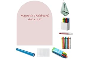 XMAGNN Magnetic Chalkboard Wall Decal 40"x32" - Upgraded Adhesive, Includes Wipe Cloth, Chalk Holder, 6 Dust-Free Chalks, Peel and Stick Blackboard for Kids Playroom, School, Home Decor (Pink)