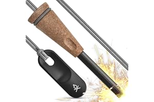 Überleben | Zünden PRO Ferro Rod Fire Starter Survival Tool – Up to 15,000 Strikes, 3/8" Thick Fire Steel with Wood Handle, Striker & Lanyard – Waterproof Camping Essentials