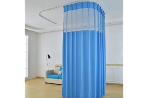TTZ Hospital Curtain with Flat Hooks for Hospital Medical Clinic SPA Lab Cubicle Curtain Divider Privacy Screen (Color : Dark Blue, Size : 1(16ft Wide x9ft Tall))